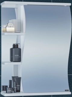 Зеркальный шкаф СанТа Волна 101010 55см правый белый